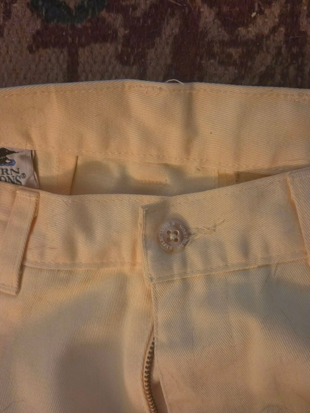 Vintage Northern Reflections pale butter yellow pleated trousers - Picture 2 of 3